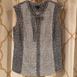 Talbots Cap Sleeve Polka Dot Blouse Like-New